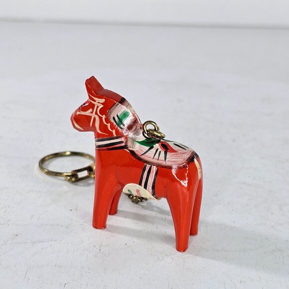 Vintage Swedish Dala Horse Keychain By Grannas A. Olsson - Picture 6 of 9